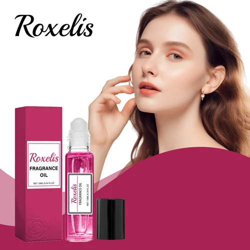 Roxelis 볼 베어링 향수, 로즈 향, 손목 및 목, 오래 지속되는 향기, 휴대용, 핑크 로즈 향수, 0.34 oz  Best5