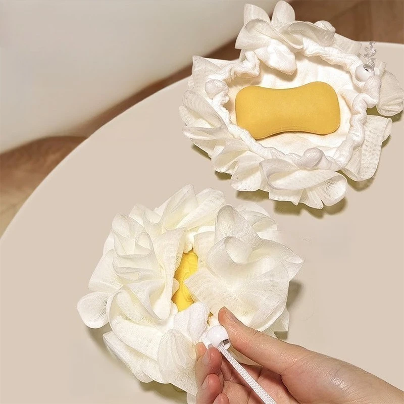 

2-in-1 Bath Sponge with Soap Pouch - Non-Shedding Exfoliating Shower Tool