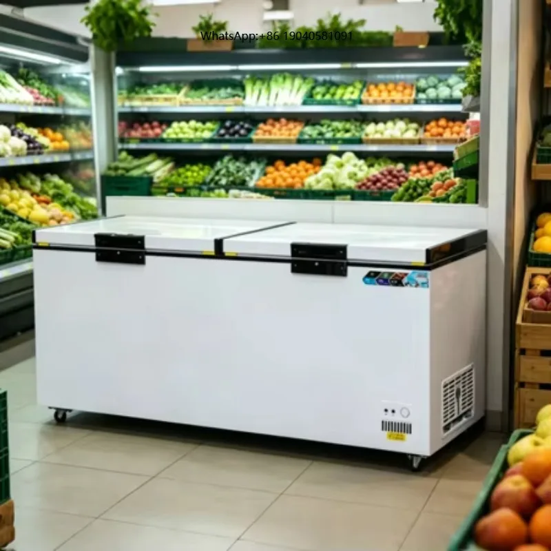 Supermarket Restaurant New Upgraded Stainless Steel Interior Horizontal Freezer Direct Cool Freezer Horizontal Freezer