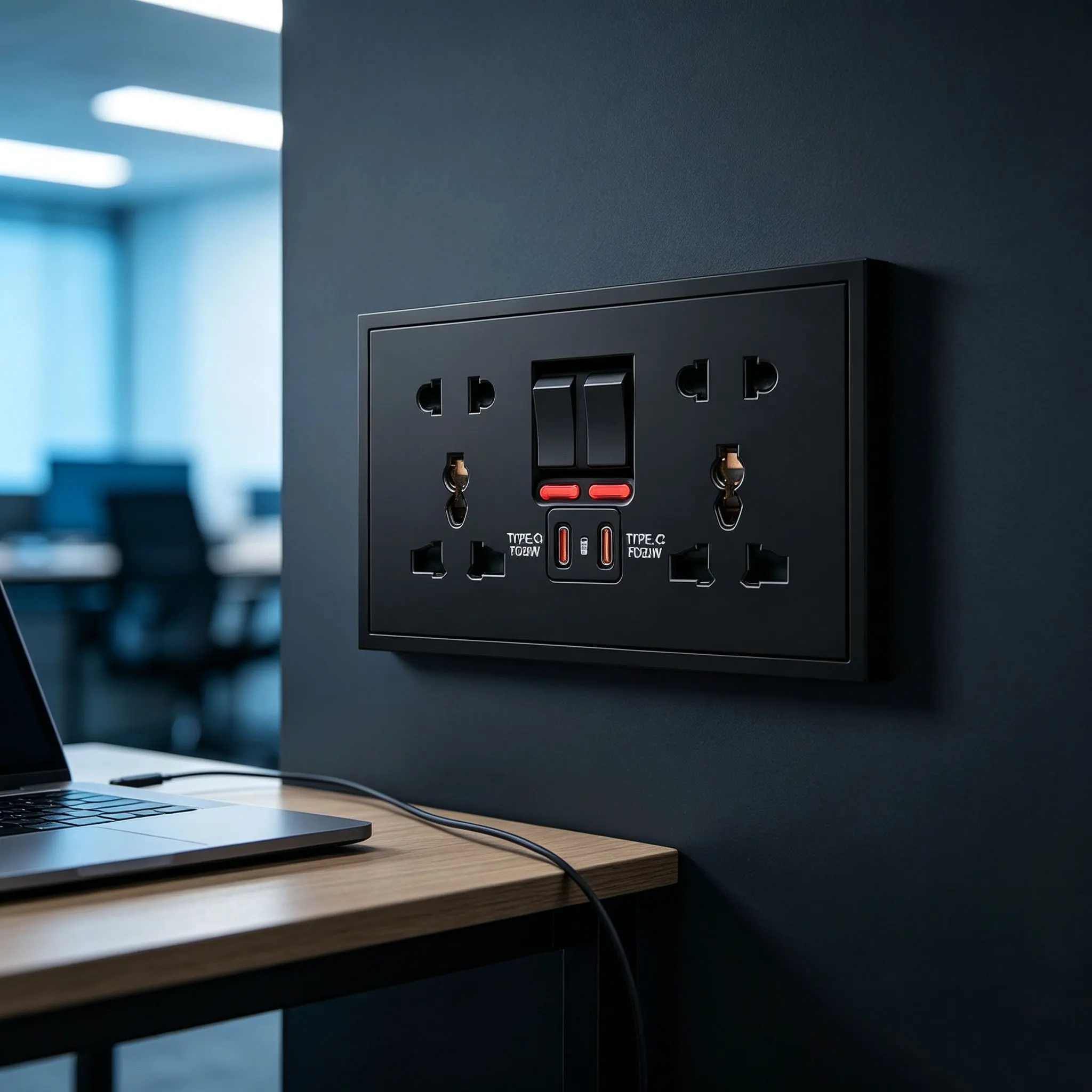 Concealed  2-in-1 Multi-10-Port Dual-Type-C PD20W Fast Charging 146 Style Universal Outlet Socket for Home Improvement