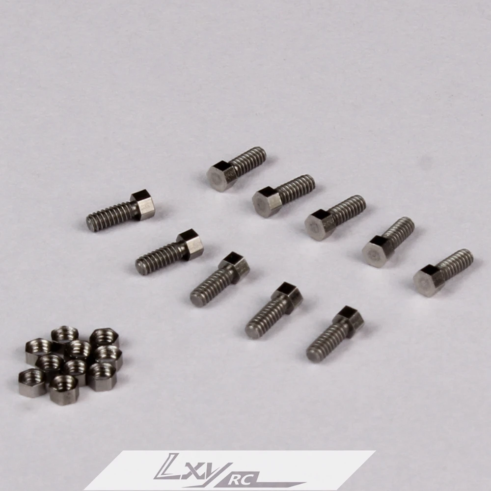 10Pcs สแตนเลสสตีล1.6 1.2สกรูหกเหลี่ยม Nuts สำหรับ1/14 Tamiya รถบังคับวิทยุ Trailer Tipper Scania 770S Actros Volvo MAN LESU Part