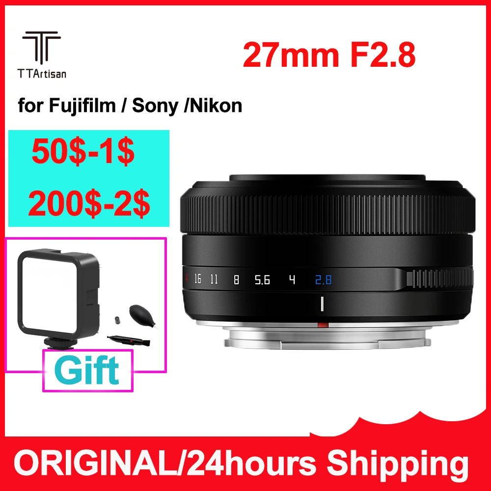 TTArtisan Objektiv für APS-C spiegellose Kamera Autofokus 27 mm F2.8 Kameraobjektiv für Fujifilm XF Sony Mount XA7 XT30 XPRO XE4 XS10