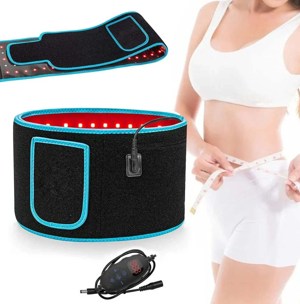 Red ＆Infrared LED Light Therapy Belt 850nm 660nm Back Pain Relief Wrap Burn Fat Belt Slimming Machine Waist Heat Pad Full Body