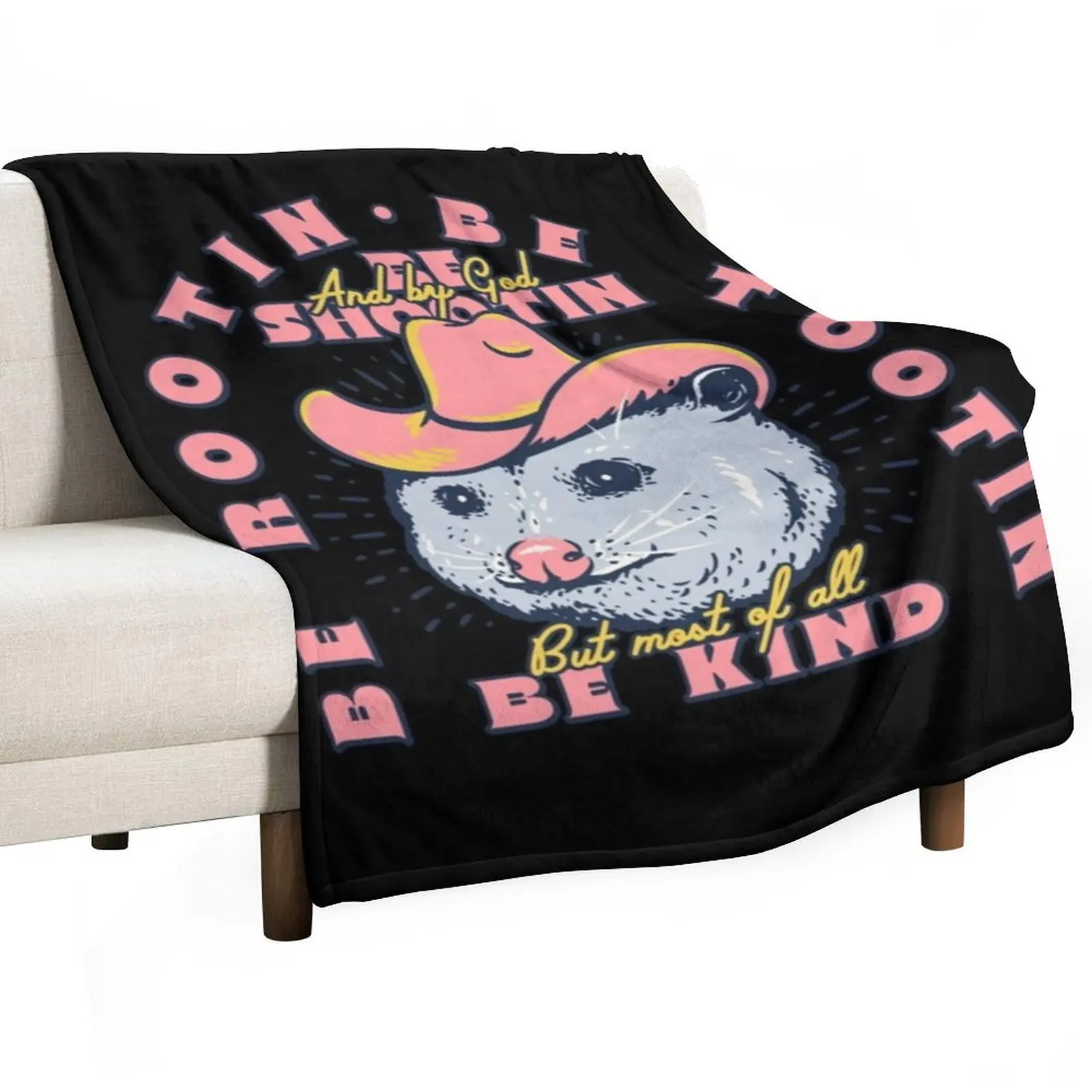 

Rootin Tootin - Cowboy Advice, Poss Possum Opossum Throw Blanket Softest Bed Fashionable blankets and throws Blankets