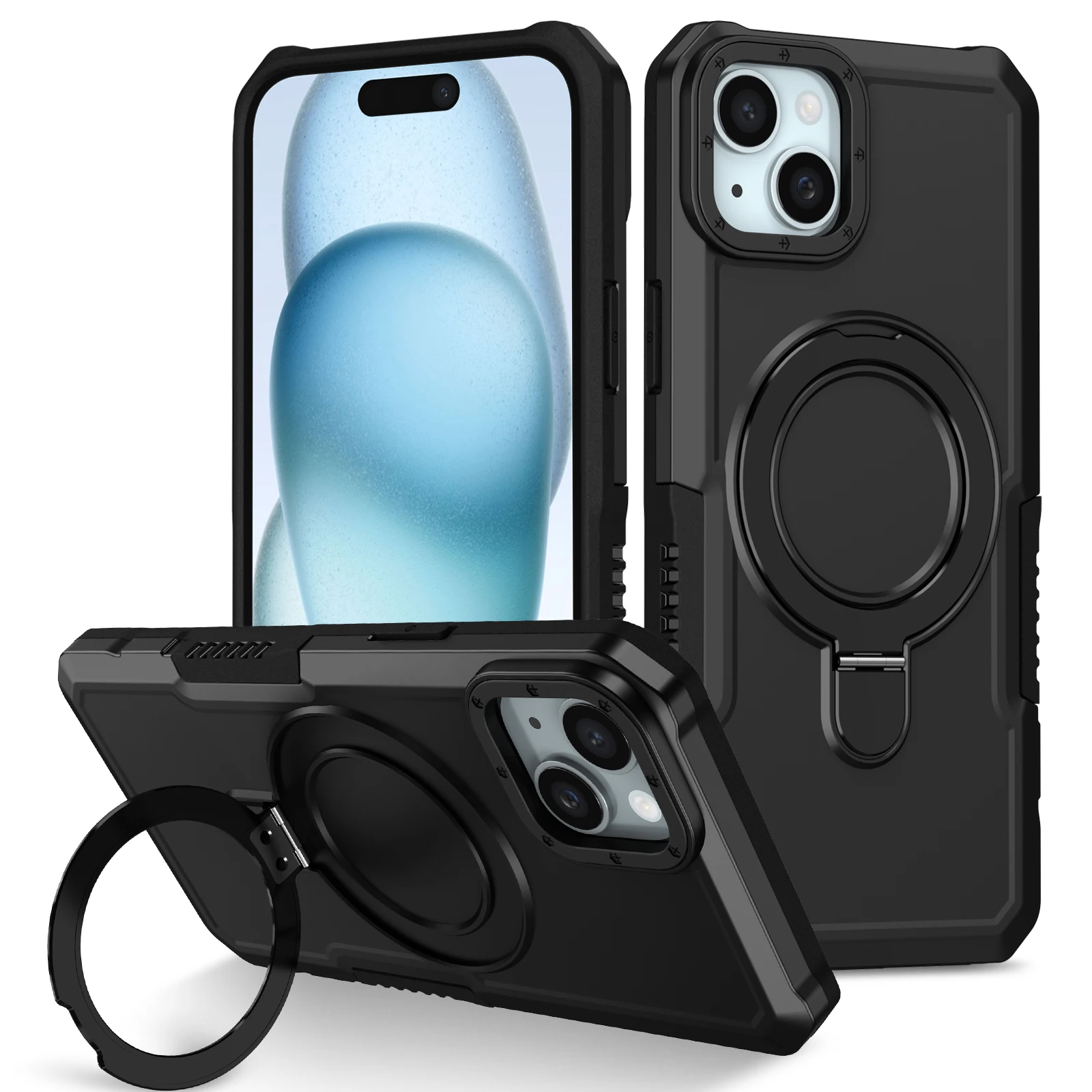 

Ring Holder Phone Case for IPhone 17 Air 16 15 14 13 12 11 Pro Xs Max Plus Xr 6 7 8 G Plus Ip Se Bumper Shock Proof Cover