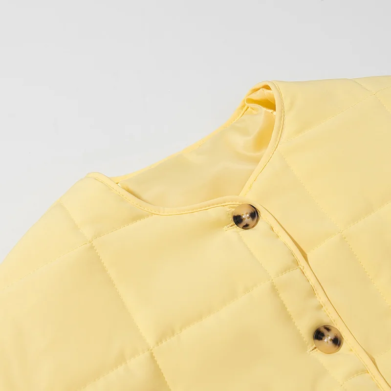 Damska kurtka/płaszcz na jesień i zimę z okrągłym dekoltem, zapinana na metalowe guziki, z długim rękawem, ozdobiona kieszeniami, odzież codzienna, nowość 2025