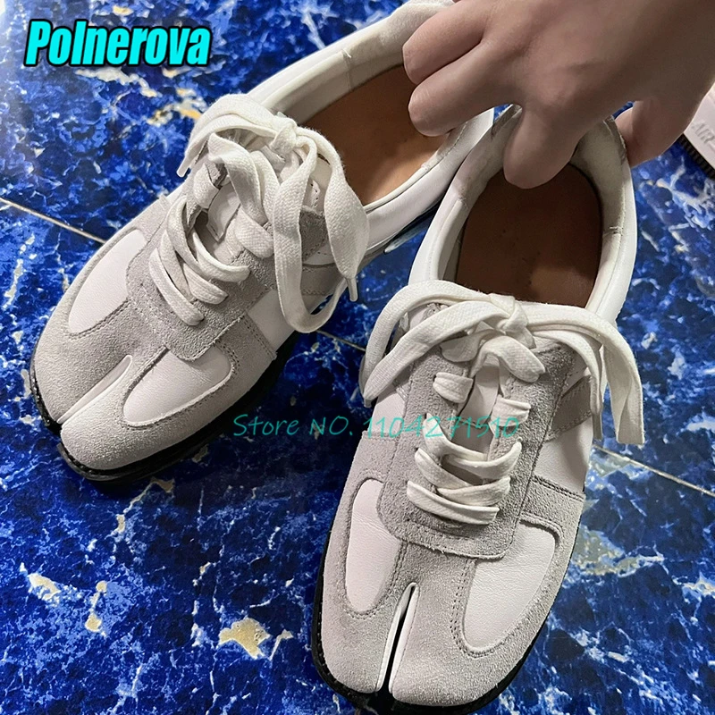 

Spring Summer Versatile Women Men Casual Shoes Retro Split Toe Thick Soled Lace Up Sports Board Shoes Trendy Couple Sneakers