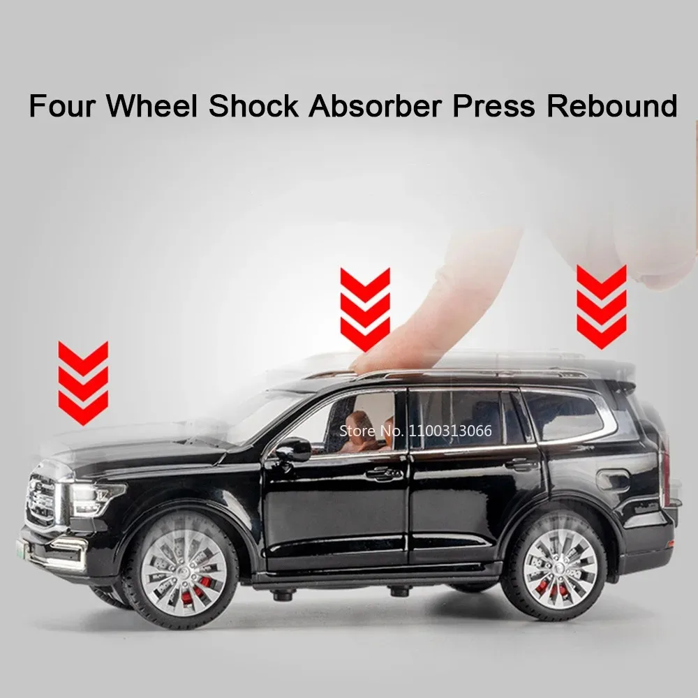 1:24 Tank 500 Toonaangevend Ideaal L9 Speelgoedauto's Modellen Wiel Terugtrekvoertuig Licht Geluid Miniatuur Off-road Interactief speelgoed voor kinderen