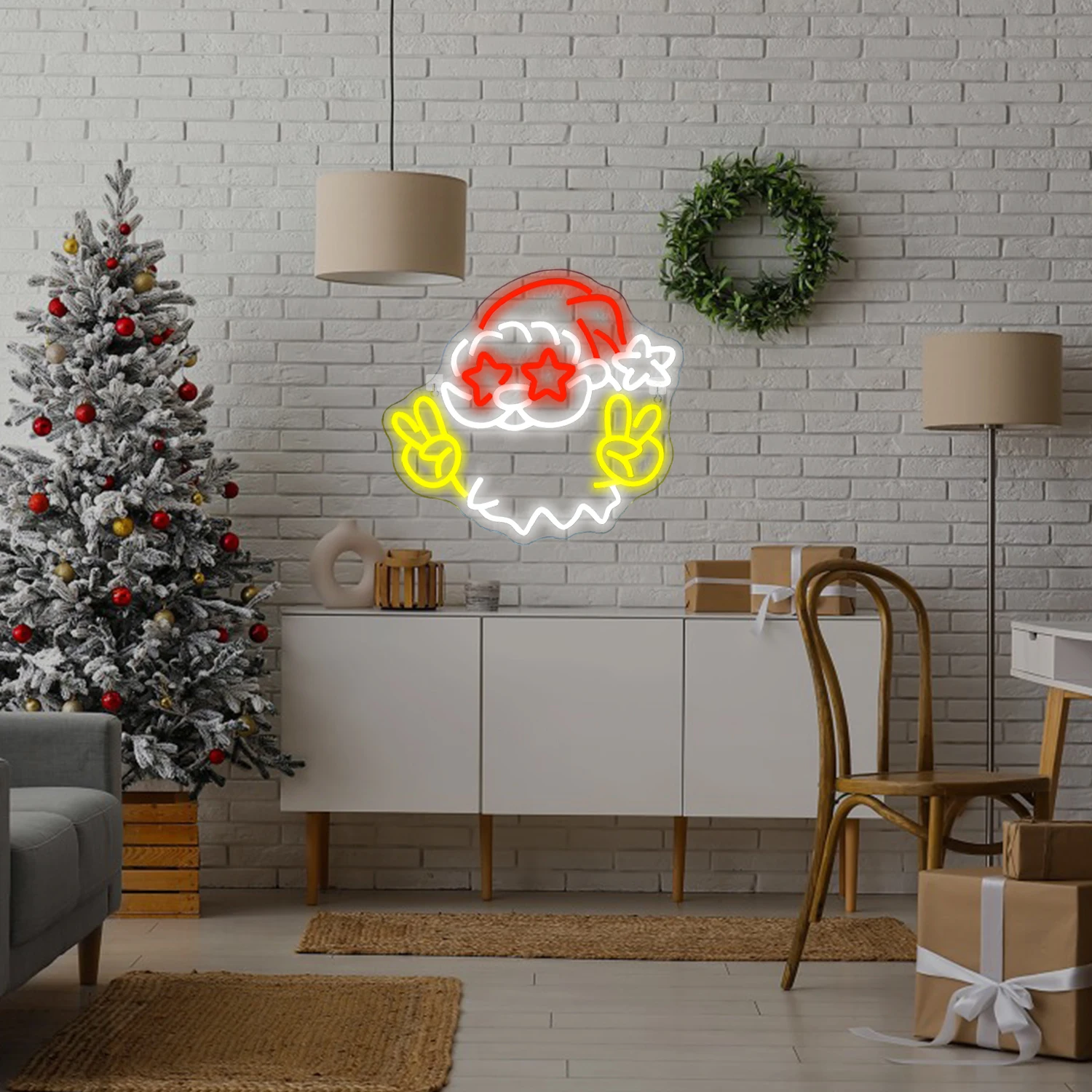 Christmas Santa Claus Neon Sign Acrylic Dimmable Neon Light Up Signs For Wall Decor Party Shop Home Decor Neon 5V USB Powered