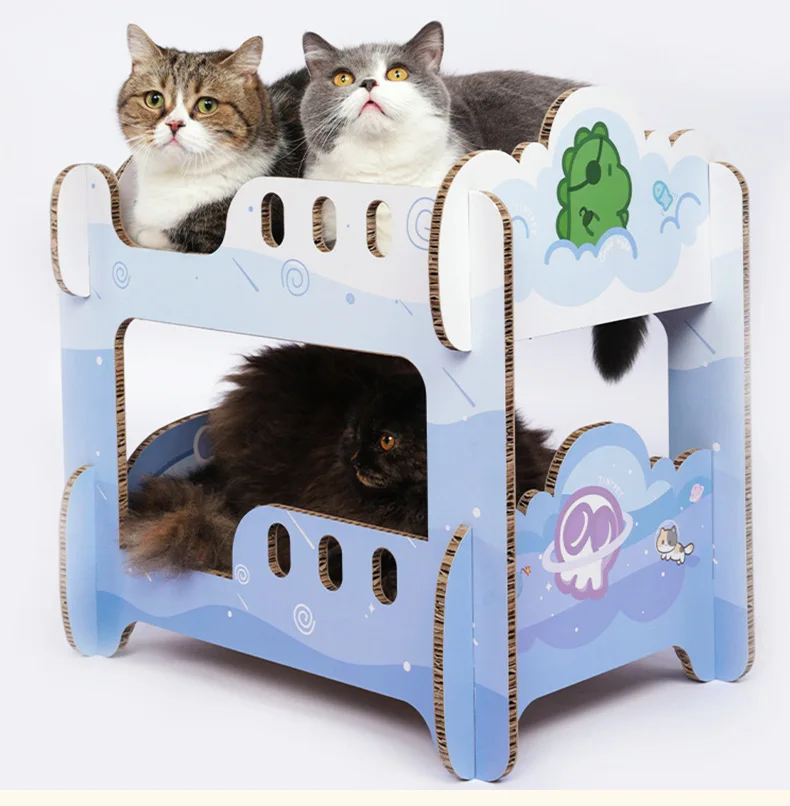 Second Child Plan Cat Scratch Board Double Layer Large Cat House Pet Supplies Corrugated Paper Cat Nest House Cat House Villa