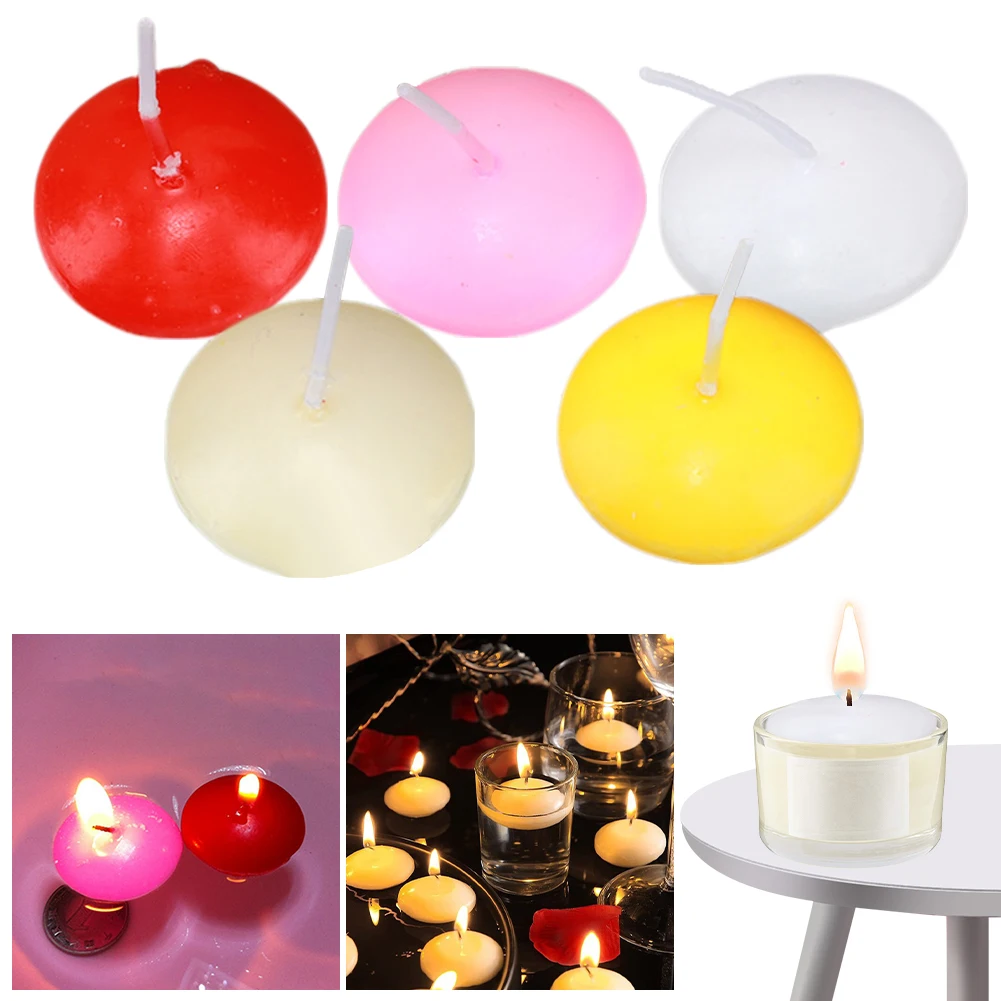 16Pcs Floating Discs Candles DIY Candles Unscented Discs Paraffin Floating Candles Ornament for Pool Party Wedding Decor