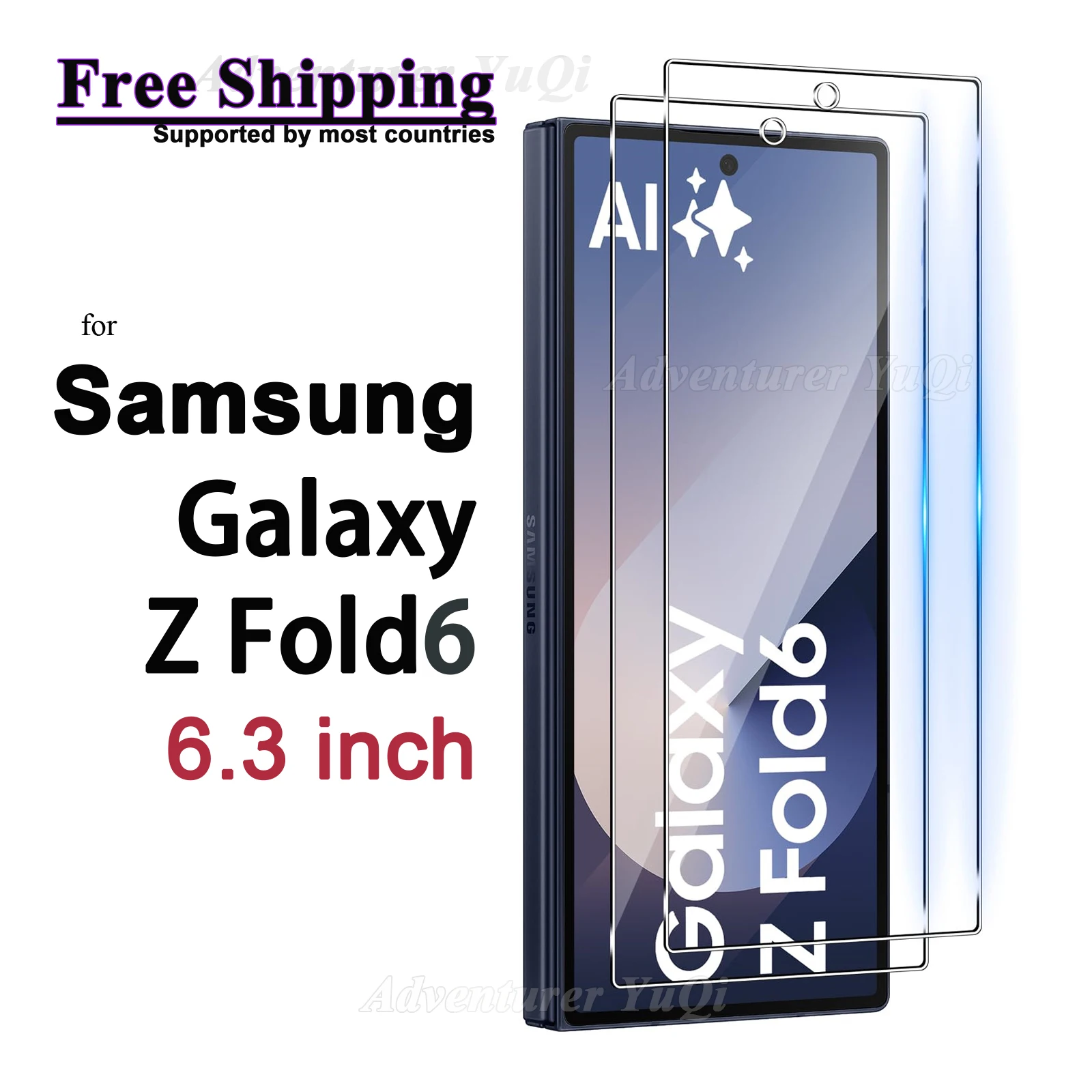 Screen Protector For Galaxy Z Fold6 Samsung 6.3 inch Cover Display Tempered Glass HD 9H Crystal Anti Scratch High Aluminum