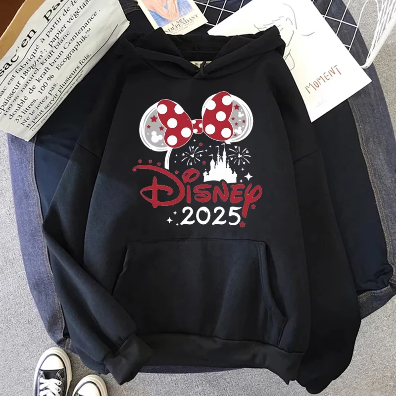 2025 Mickey Minnie vacances en famille graphique pull automne mon premier Disney voyage sweat à capuche imprimé mode décontracté Couple sweat