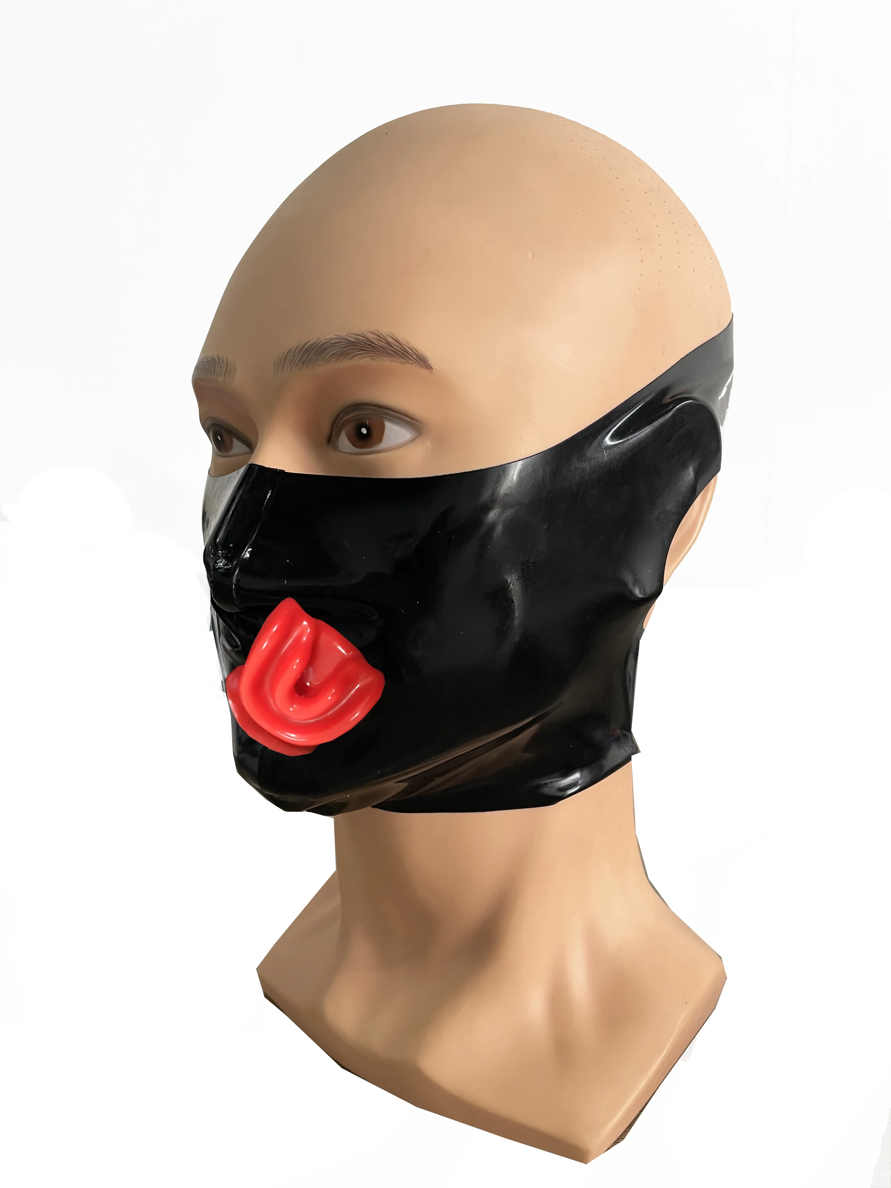 

Латексная маска для косплея, латексная резиновая маска для рта с красным зубом по индивидуальному заказу