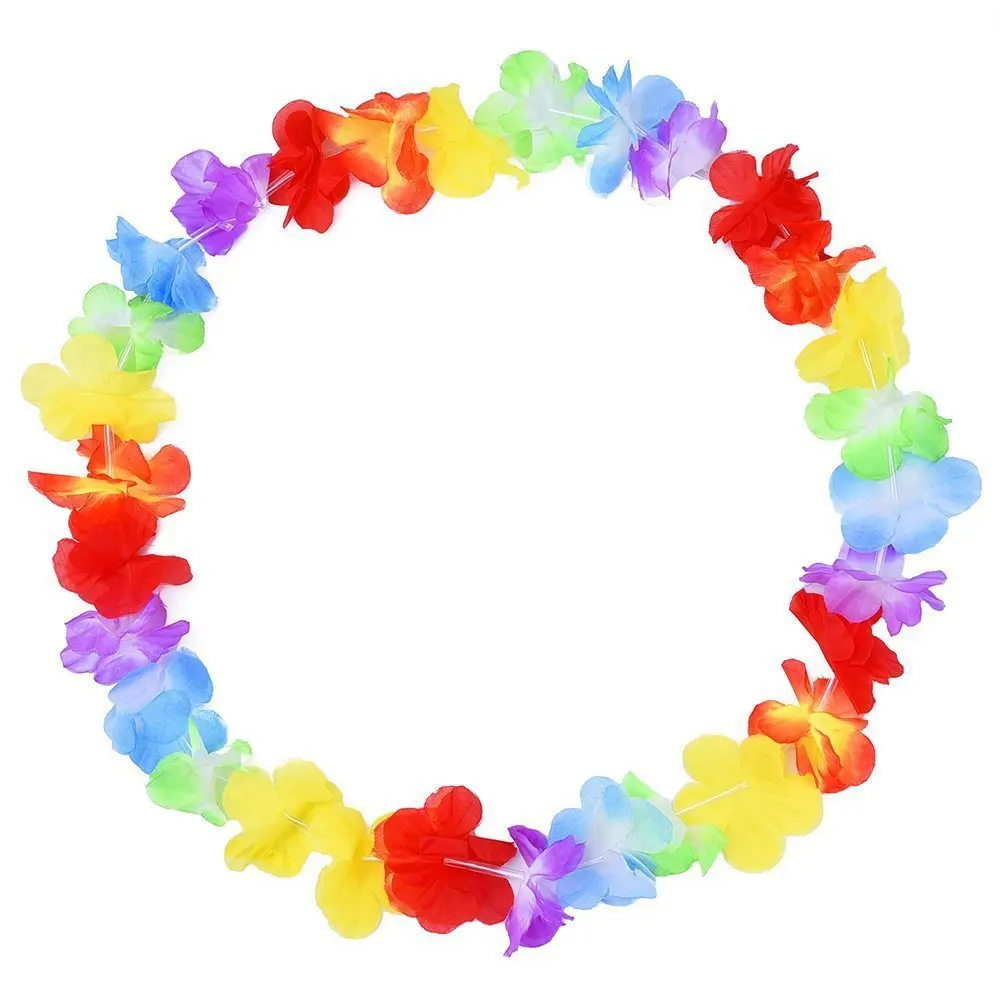 ฮาวายฮอลิเดย์ฤดูร้อน Party Leis ดอกไม้พวงหรีด Garland สร้อยคอฮาวาย Torpil Hawai Floral Decor บ้านไร่