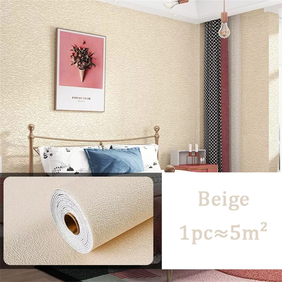 10m 3D Dikker zelfklevend behang linnen vlakte Diatomeeën Modder muurstickers kleur decor renovatie anti-collision Home Decor