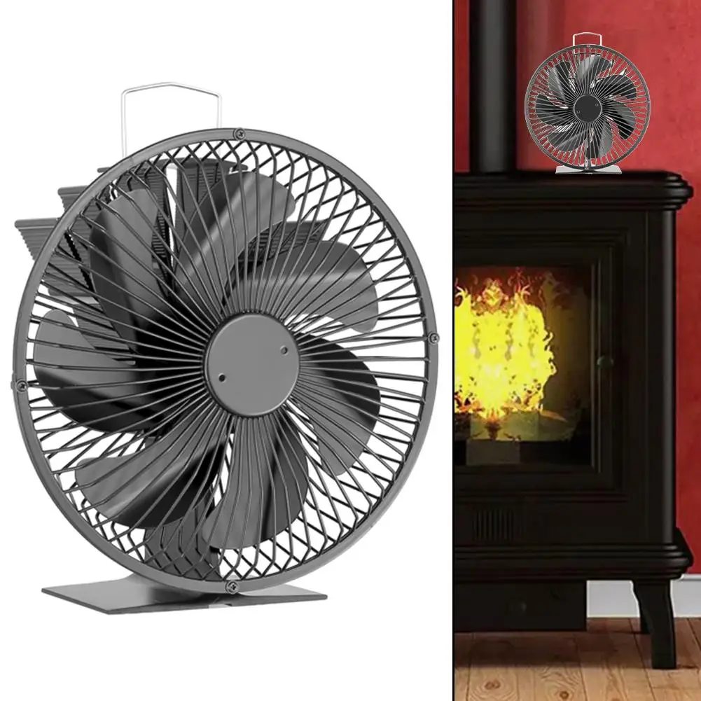 7 Blade Fan Fireplace Fan Efficient Heat Distribution High-Quality Material Protective Cover No Batteries Required