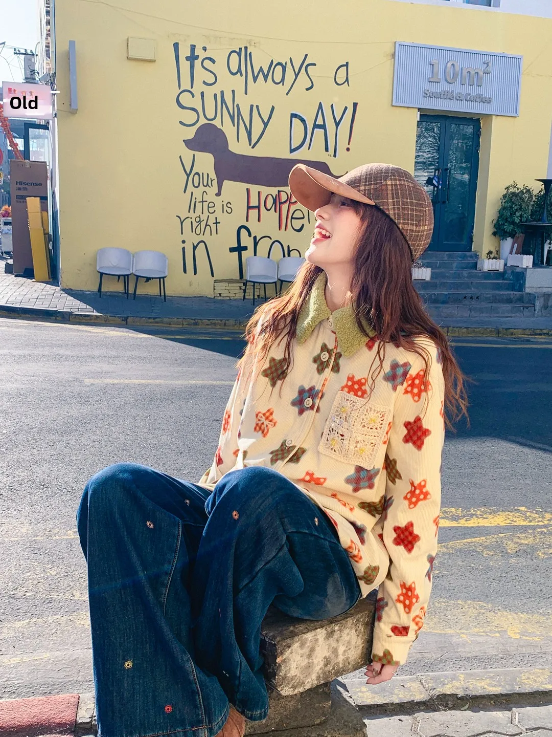 

Gula Liangpin Fce Lined Thi Corduroy irt Jaet Dopne Inducing Winter Inner Wear Straight Cut Vintage Sle Long Sl...