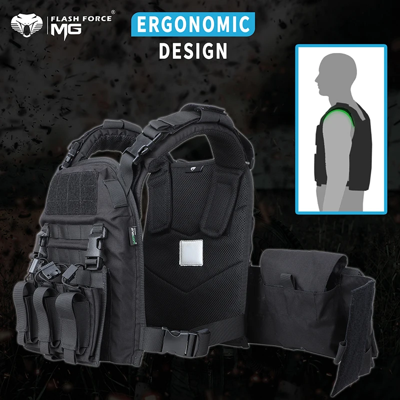Kamizelka taktyczna MGFLASHFORCE Plate Carrier kamizelka myśliwska Molle Airsoft kamizelka bojowa dla mężczyzn
