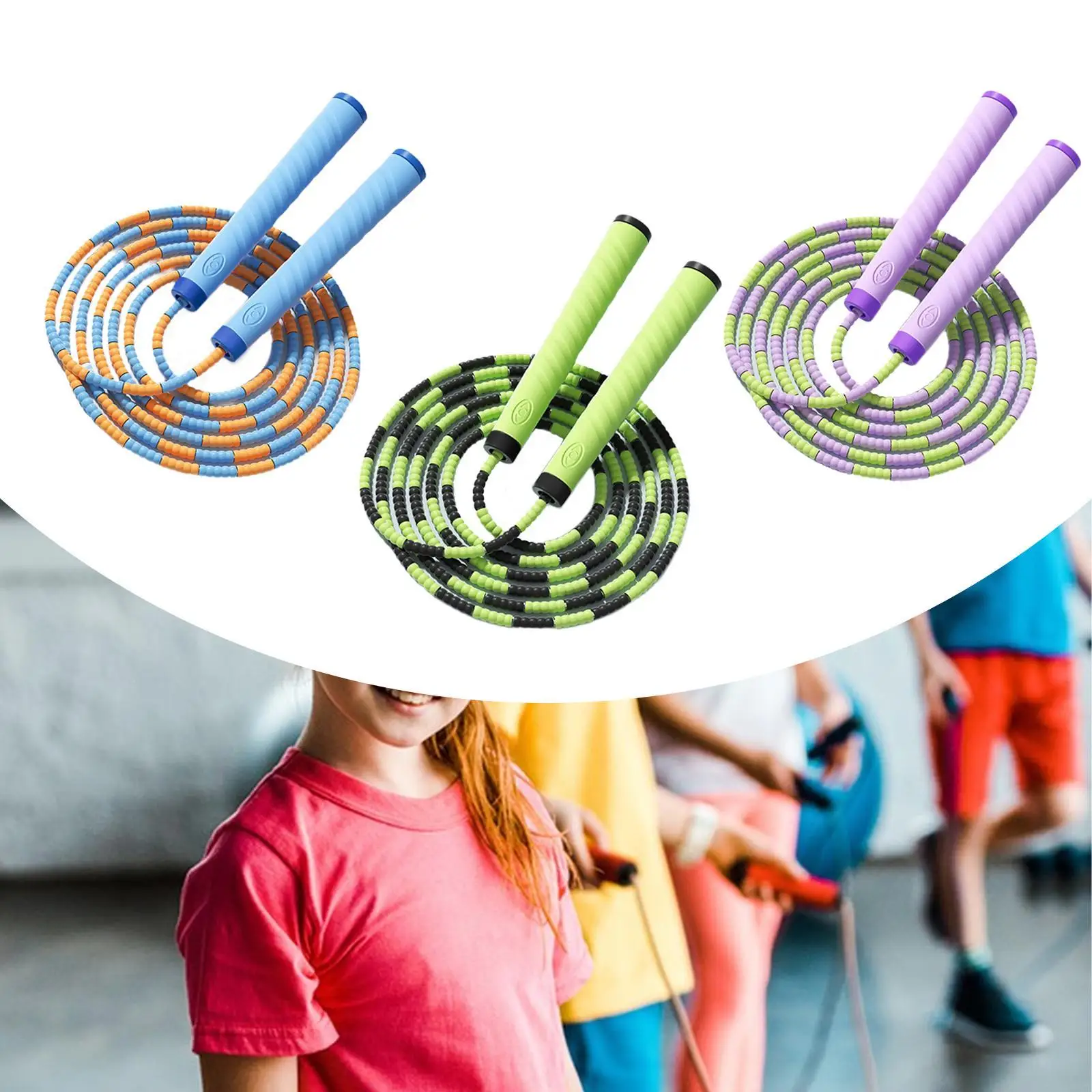 حبل القفز قابل للتعديل وغير قابل للانزلاق، عملي ومحمول ومتعدد الاستخدامات للمبتدئين، حبل الطفر للياقة البدنية والمنزل والصالة الرياضية في الهواء الطلق #3