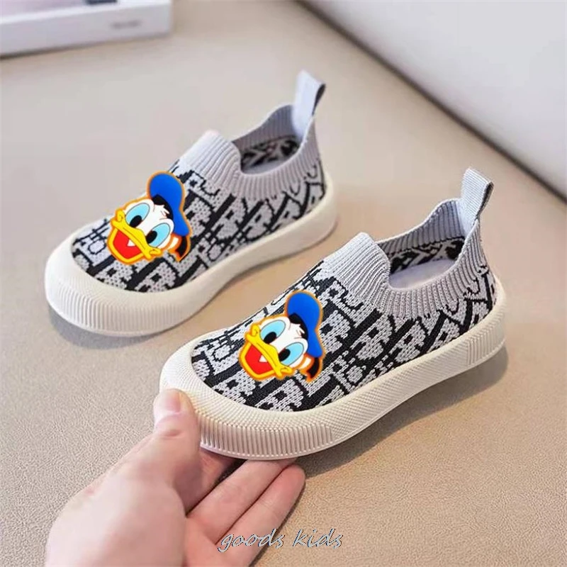 Disney Boys Girls Donald Daisy Duck Sneakers Kids Casual Knit Soft Anti-Slip Running Sports Shoes Lightweight Baby Toddler