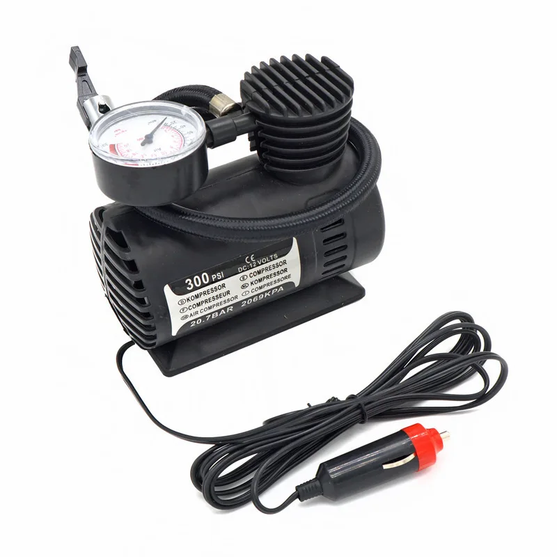 

In-vehicle Inflatable Pump 12V 300PSI Mini Air Compressor Electric Tire Inflator with Gauge Portable Tire Pump Electric Air Pump
