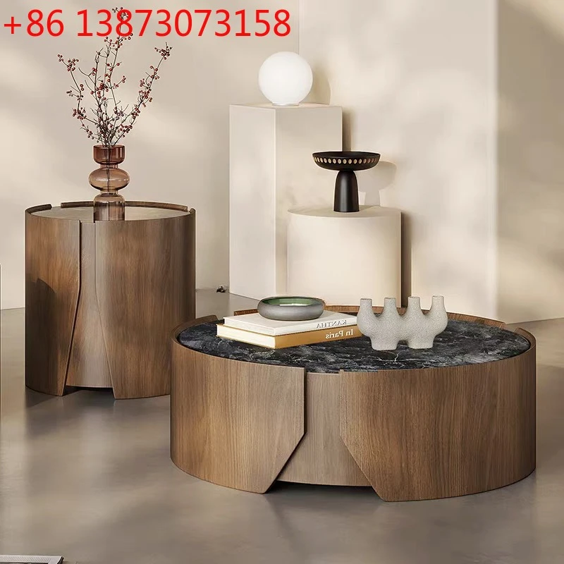 Microcrystalline stone high-end living room home creative coffee table high and low combination