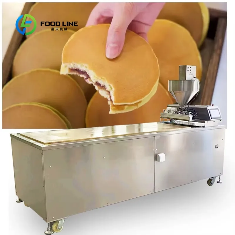 Customized High Capacity Dorayaki Baking Line Sandwich Pancake Fabricating Unit For Large Scale Snack Manufacturing Plant