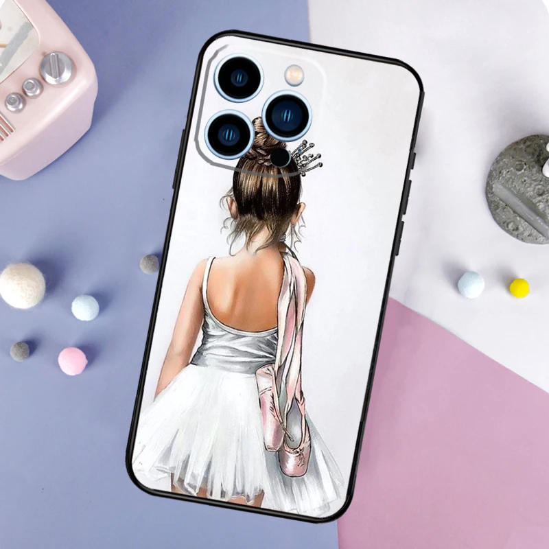 Ballerina Girl Dancing Phone Case For iPhone 16 15 14 12 11 13 Pro Max Mini Plus X XS Max XR Back Cover