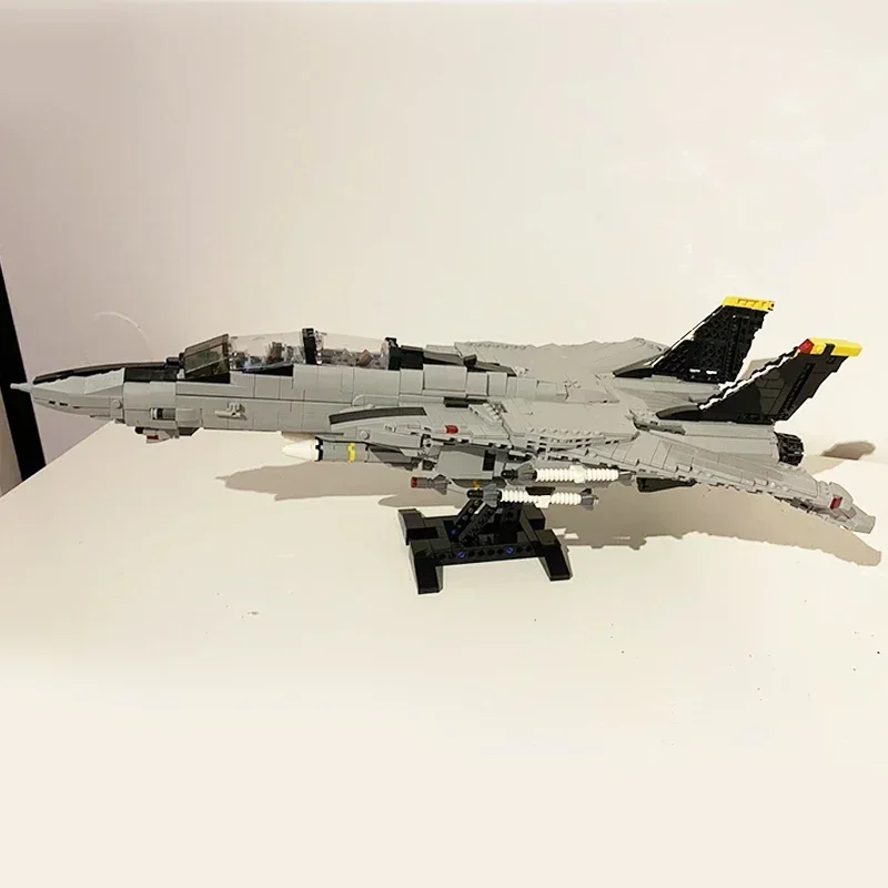 Fighter Series Moc Building Bricks F-14 Tomcat Model Technology Modular Blocks 1:35 Scale Construstion DIY Assembly Toy Gifts