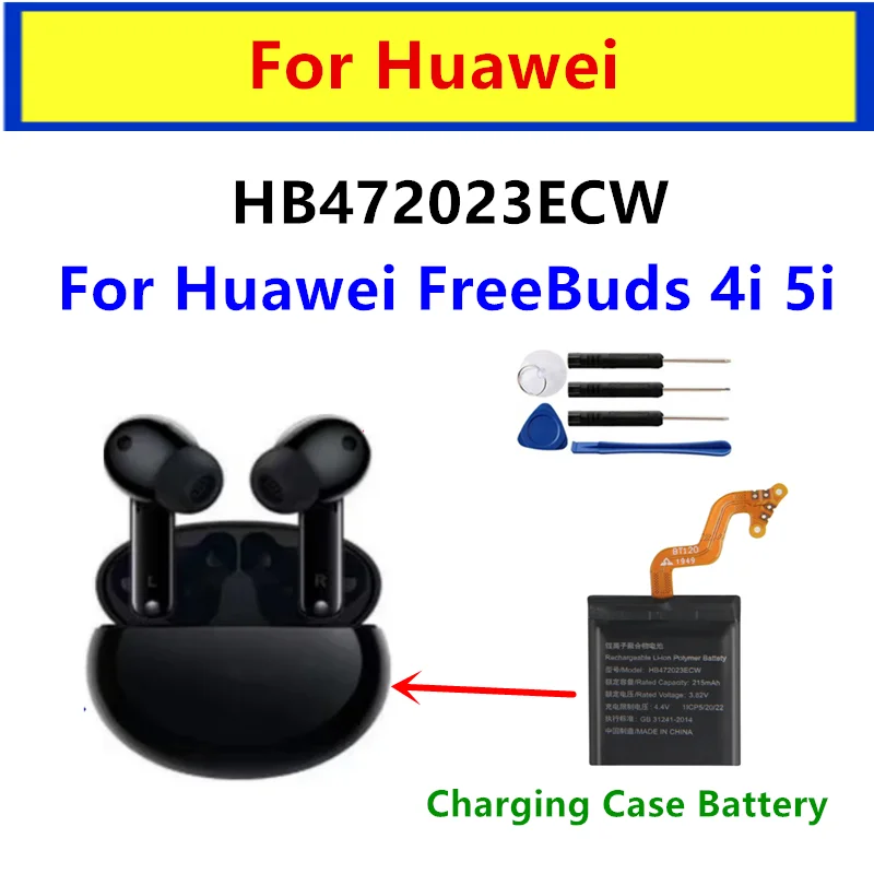 215mAh HB472023ECW Battery Batteries For Huawei FreeBuds 4i 5i Bluetooth Charging Box Battery + Tools