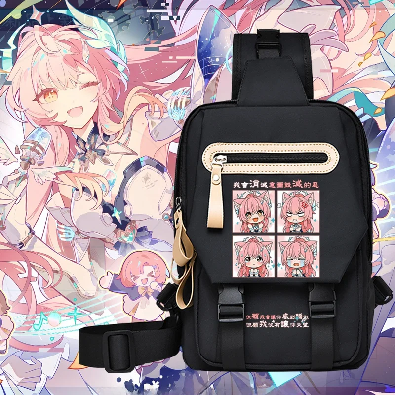カジュアルクロスボディバッグ学生ユニセックスシングルショルダーチェストバッグアニメテーマプリントオックスフォード布トートバッグ男性と女性用