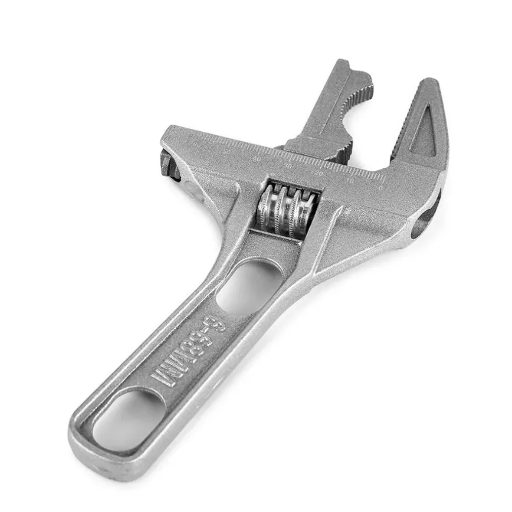 Mechanical Sink Basin Spanner Adjustable Wrench Two-sided Movable Jaw Straight And Semi-circular Jaw Wide Opening Range