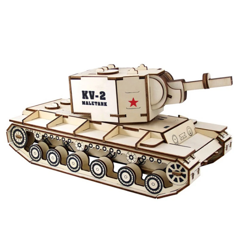 3D Wooden Puzzles Tank Model Building Kits Military Assembly Jigsaw Wood DIY Educational Toys For Children Boys Decoration