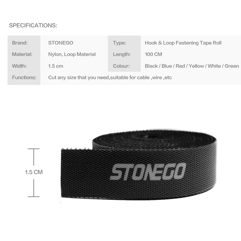 STONEGO USB Cable Winder Cable Organizer Ties Mouse Wire Earphone Holder HDMI Cord Free Cut Management Phone Hoop Tape Protector image 4