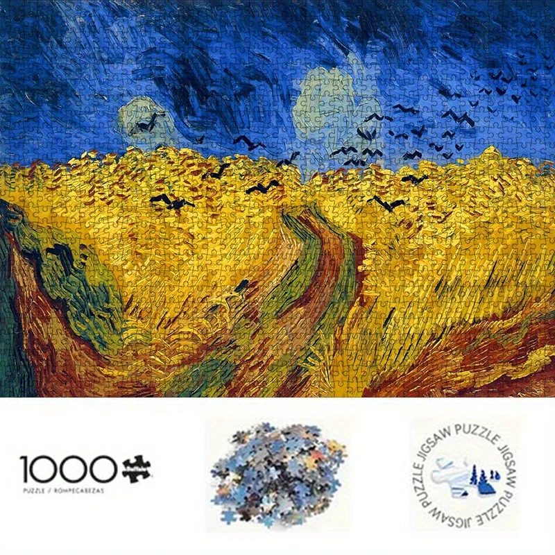 

Пазл «Пшеничное поле и вороны» Ван Гога, классическая картина, развивающая игра для взрослых, декор для дома, игрушка-головоломка