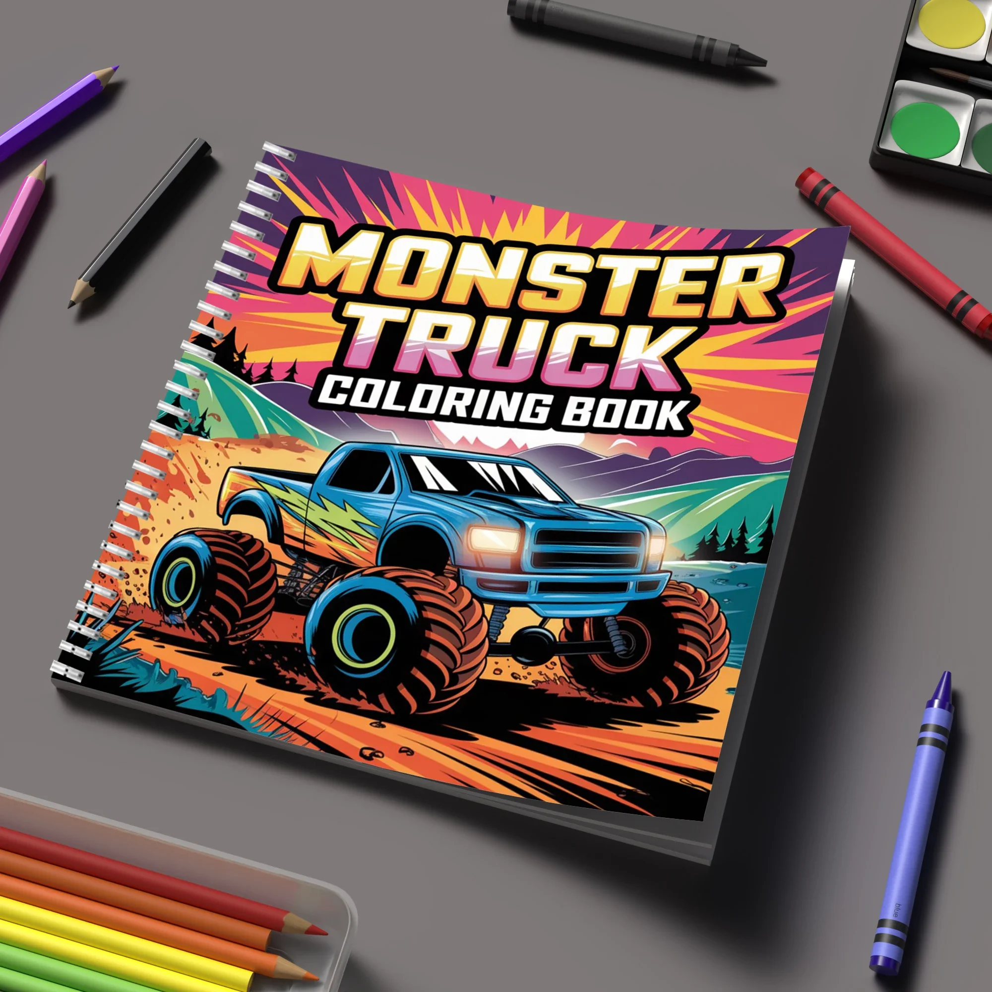 Malbuch „Monster Truck“ für Erwachsene, Malbuch, Geburtstagsgeschenk, Schulanfangsbedarf, süßes Zeichenbuch für Erwachsene