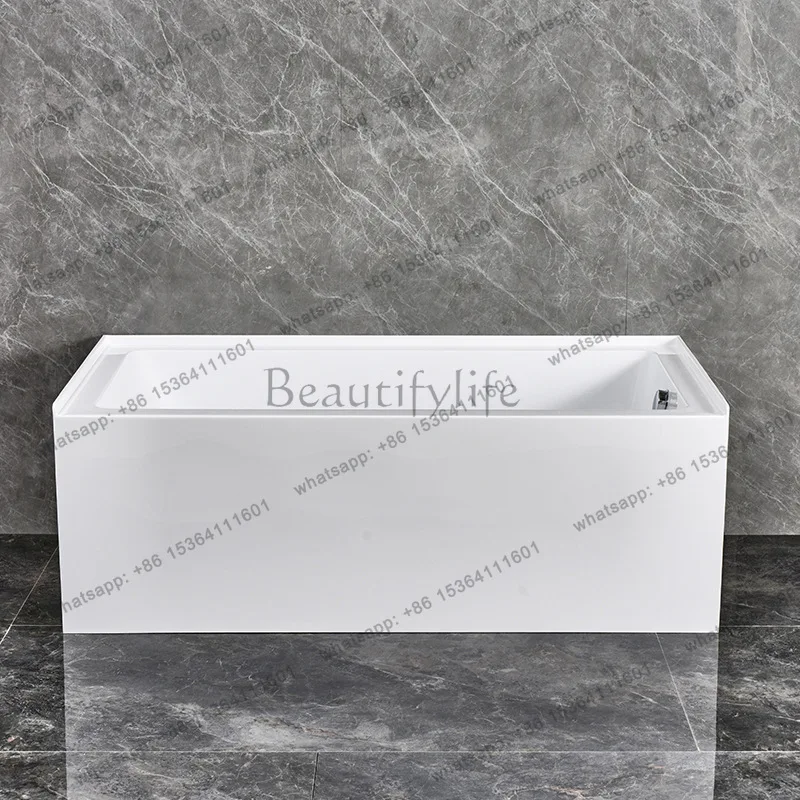 Acrylic Single Cylinder Hotel Home Engineering High Water Barrier Built-in Bathtub