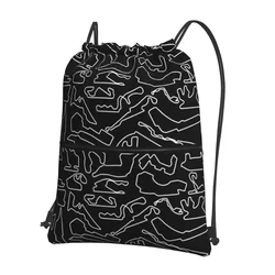 F1 2023 Tracks Portable Backpacks Drawstring Bag Fashion Drawstring Bundle Pocket Shoes Bags For School Students