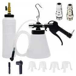 Pneumatic Brake Fluid Bleeder Tool Kit with Extractor and Refill Bottle  1L Vacuum Brake Oil Change Set with Adapters