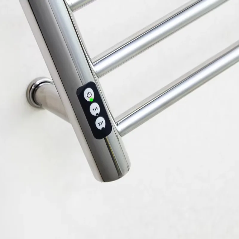 الكهربائية الفولاذ المقاوم للصدأ الكروم الحمام ساخنة قضيب تعليق المناشف المبرد مع الموقت