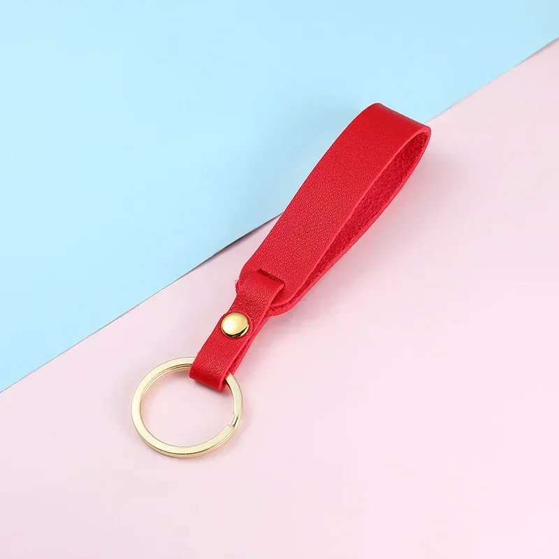 Cute PU Leather Keychain Pendant Bag Car Key Chain Holder Keyring Gift for Men and Women