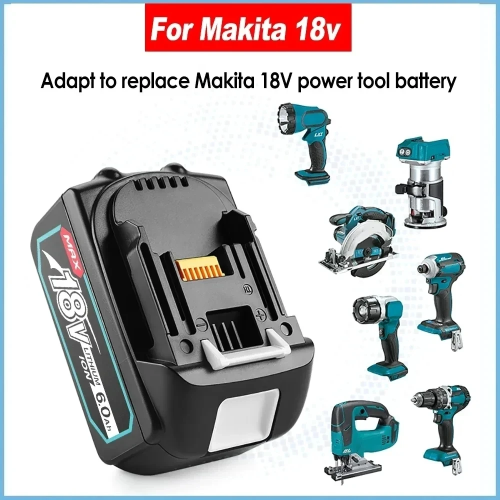 The 6.0Ah BL1860 that replaces Makita 18V lithium ion battery is compatible with Makita 18V BL1850 1840 1830 cordless power tool