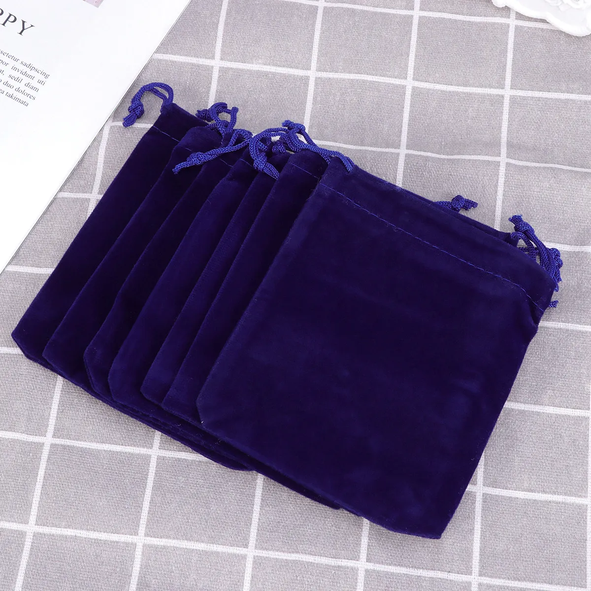 

50Pcs 9x12cm Eyelash Pattern Organza Drawstring Gift Bags for Wedding Favors Party Candy Jewelry Storage Loyal Blue