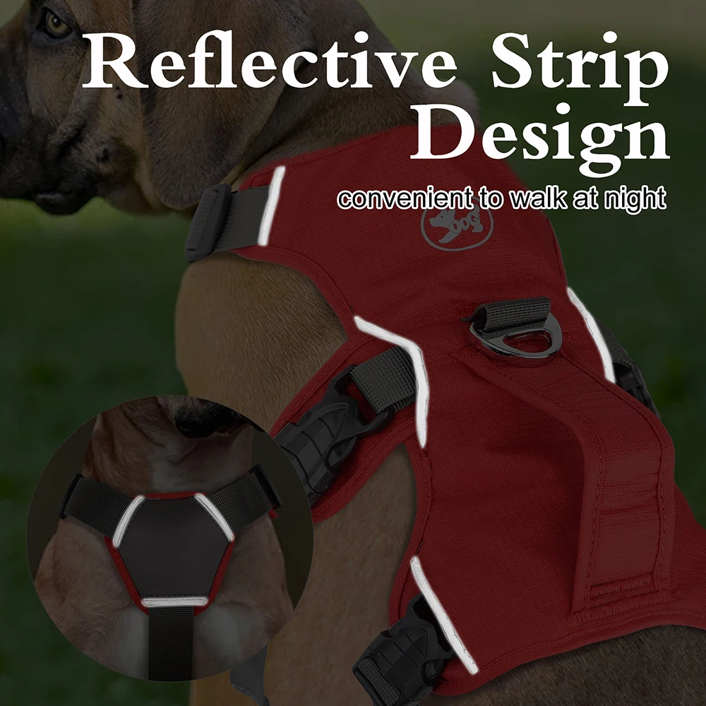 No Pull Big Dogs Harness Nylon Reflective Dog Harnesses Adjustable Waterproof Dogs Mesh Vest With Handle For Small Large Dogs