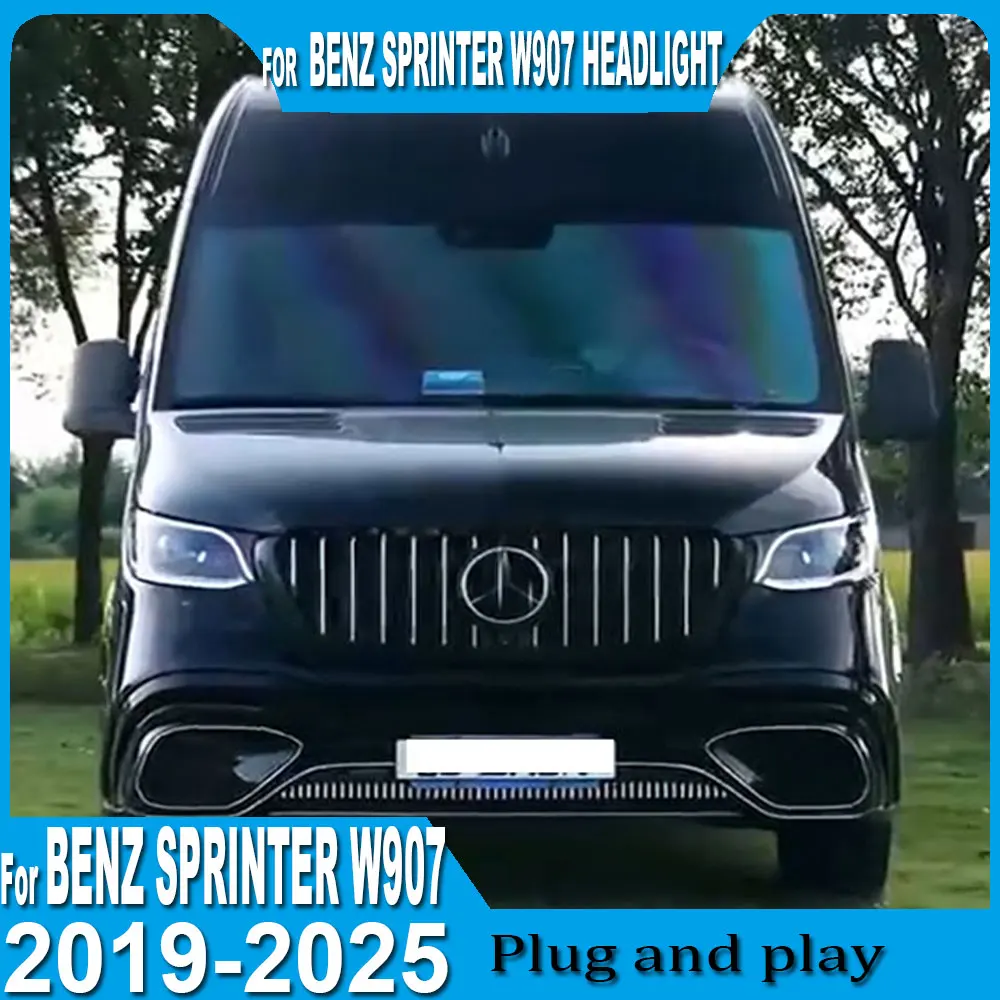 

Светодиодные фары для Mercedes-Benz Sprinter W907, 2018-2023 гг., светодиодные лампы, дневные ходовые огни, автомобильные аксессуары