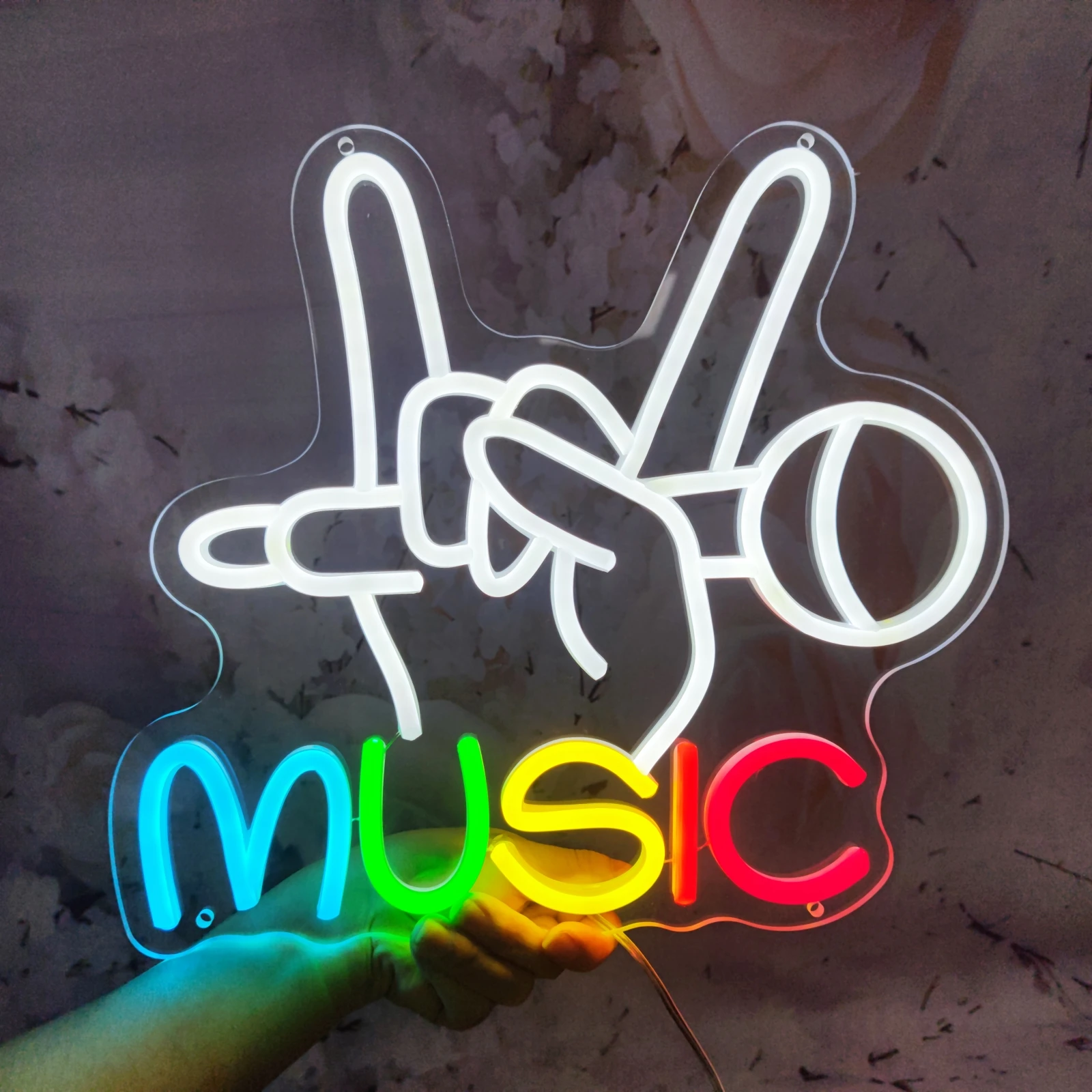 音楽テーマのネオンサイン USB アクリル & LED 素材ライト KTV 音楽レストランパーティーゲームルームの壁の装飾ナイトネオンサインランプ