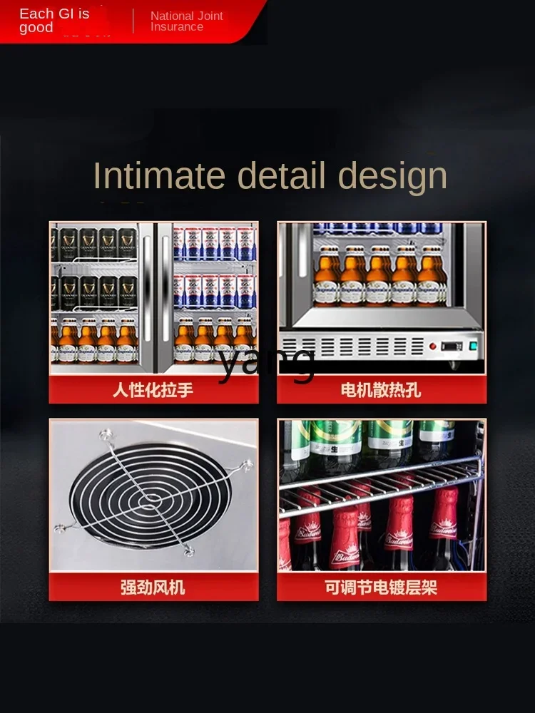 Yjq Bar Beer Refrigerated Small Freezer Embedded Commercial Fruit Air-Cooled Beverage Showcase