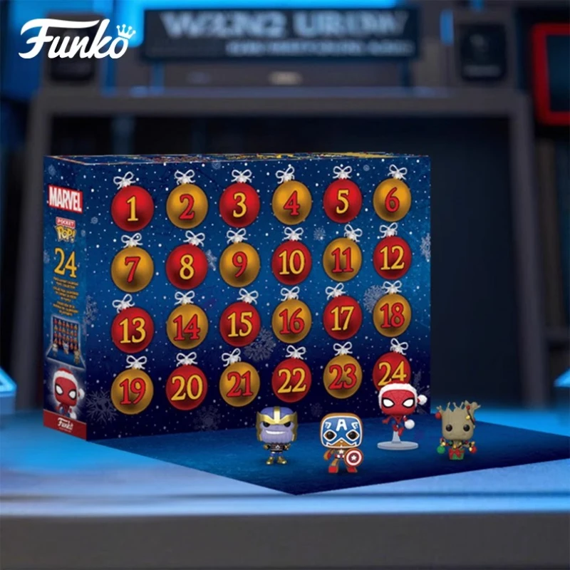 本物の版ファンコポップ「マーベルスパイダーマンカレンダーブラインドボックス」アクションデスクトップ装飾オーナメントモデルおもちゃグッズモデル