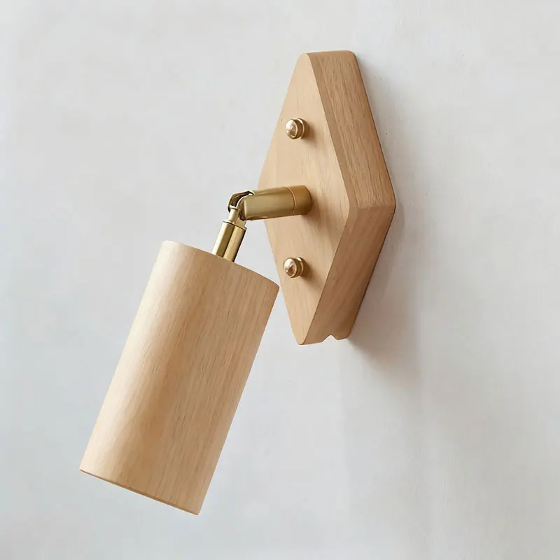 اليابانية الرجعية الحد الأدنى الإبداعية الجوز الأسود للتدوير غرفة المعيشة غرفة الإقامة المنزلية القراءة مصباح غرفة نوم السرير الجدار مصباح